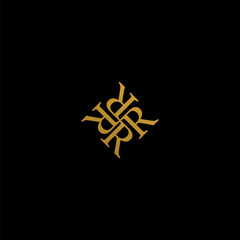 Luxury R letter logo. Vintage R initials. Four R logo