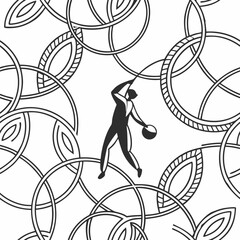 Abstract geometric doodles, monochrome, line-art style, seamless pattern design, suitable for backgrounds and packaging