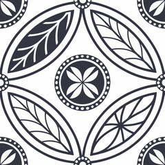 Abstract geometric doodles, monochrome, line-art style, seamless pattern design, suitable for backgrounds and packaging