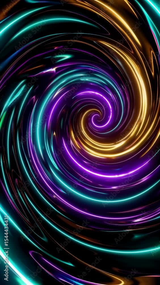 Poster vibrant swirling neon lights creating a mesmerizing abstract visual effect