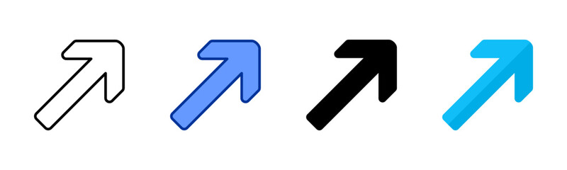 Upper Right Arrow icon sheet multiple style collection