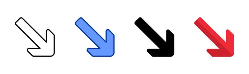 Diagonal Arrow icon sheet multiple style collection