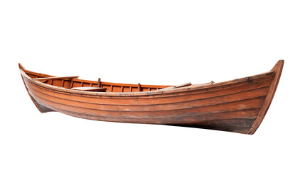 Antique Wooden Rowboat Isolated on  transparent  Background Nautical Vessel