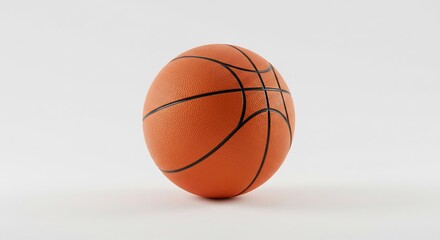 Studio Shot Orange Basketball Soft Light. AI Generated
