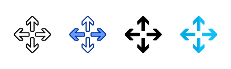 Zoom Arrow icon sheet multiple style collection
