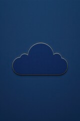 Fototapeta premium minimalist navy blue cloud formed by concentric arcs and empty space, evoking stillness and airiness
