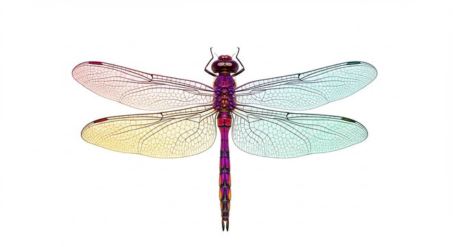 Pastel Dragonfly Wings Gleam Softly. AI Generated