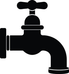 water tap vector silhouette art and illustration