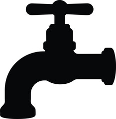 water tap vector silhouette art and illustration
