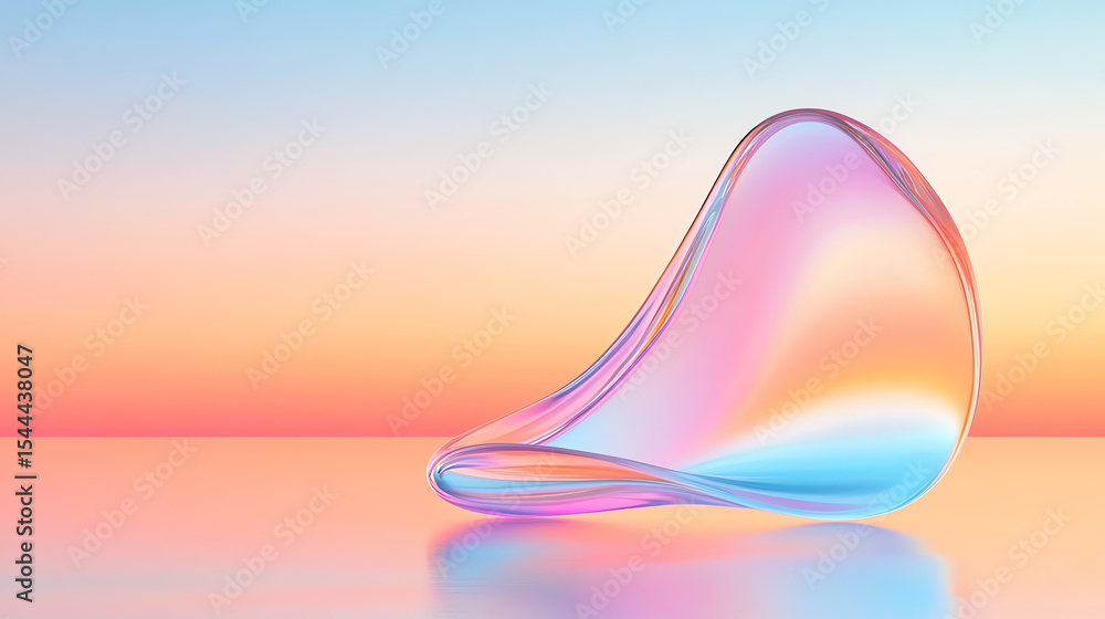 Poster A vibrant abstract design featuring a fluid, colorful shape against a soft gradient background.