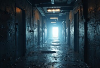 Fototapeta premium The light of hope in the depths of darkness