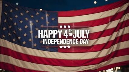 Waving american flag happy 4th of july independence day - Powered by Adobe