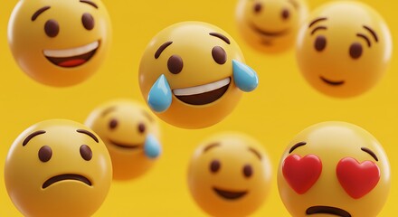 Obraz premium Celebrating World Emoji Day A Colorful Collection of Emojis