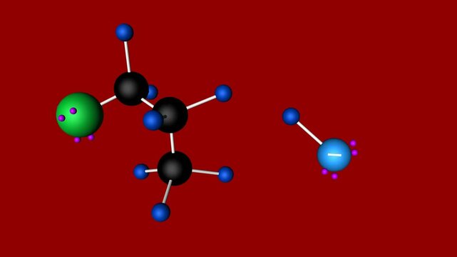 Elimination reaction - elimination 2. Scheme of chemical reaction E2
