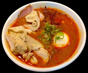 close up view of delicious asian food