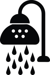Shower icon, Shower black silhouette vector
