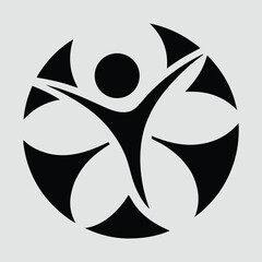 Yoga for fitness vector logo.