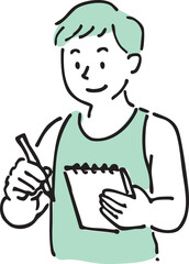 Health Check and Daily Monitoring – Hand-drawn Illustration