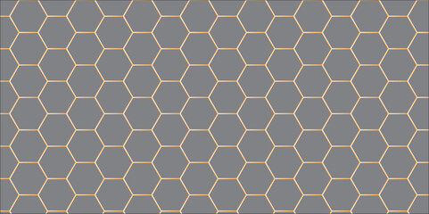 Seamless honey yellow honeycomb pattern with hexagonal cells, a sweet natural bee-inspired vector illustration design