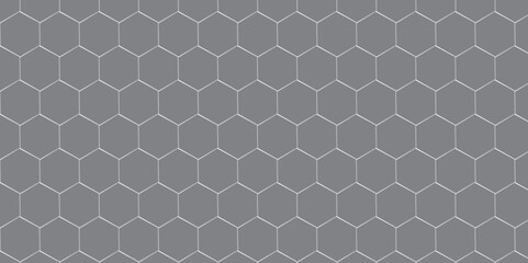 Seamless vector geometric pattern featuring a black hexagonal honeycomb mesh design, perfect as a tech-inspired wallpaper or metallic grid texture
