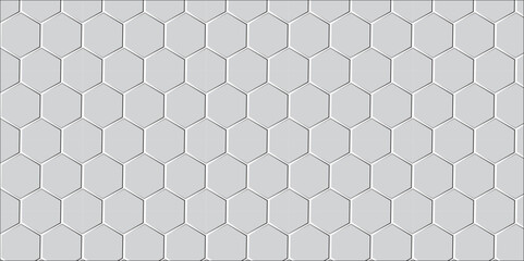 Seamless abstract geometric hexagonal honeycomb pattern with metallic texture and modern vector design background