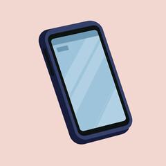 Realistic mobile phone with blank screen vector illustration