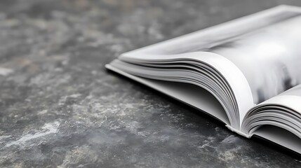 An open, worn, and inviting book lies peacefully on a wooden table, its yellowed, dog-eared pages gently curled. The dusty, leather-bound cover is faded yet timeless, with handwritten, annotated, and 