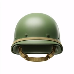 Icon of a military helmet emoji in 3D, isolated on a white background.