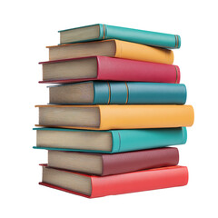 Stack of colorful books education reading literature knowledge learning study textbook library...