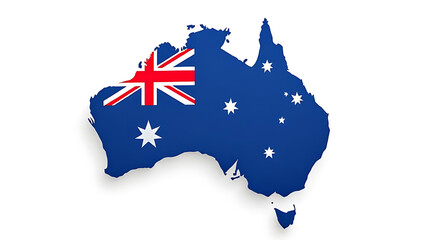 3D Australia Flag Map on White Background – Premium PNG Mockup