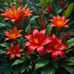 red and yellow flowers