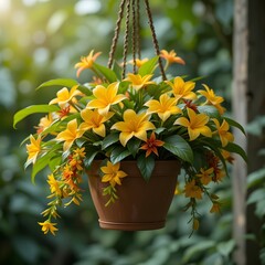 yellow flower in a pot
