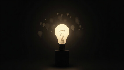 Glowing Lightbulb on Dark Background – Innovation and Creativity Concept Wallpaper