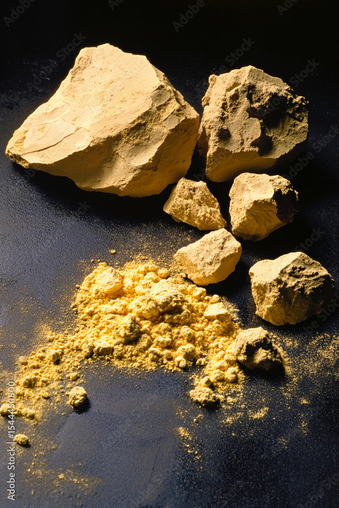 Poster High-quality uranium yellowcake in various forms Generative AI