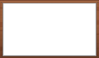 Blank Wooden Framed Whiteboard Illustration