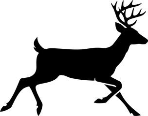 Fototapeta premium Running Stag / Deer Silhouette