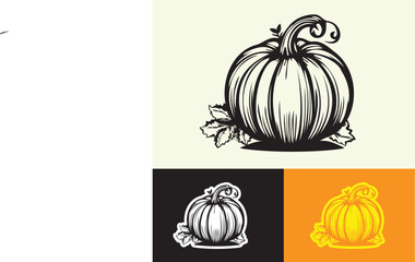 sketch of pumpkin isolated on white background