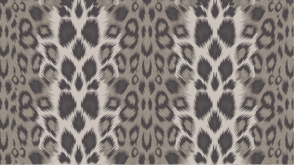 Snow Leopard vector print seamless pattern in natural tones