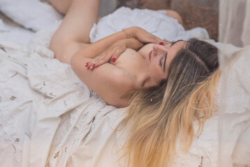 Quiet morning light of her boudoir. Feminine energy. Vintage stories. Morning Bloom, The Power of...