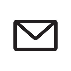 Minimal black mail icon for digital communication design.