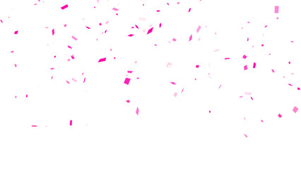pink and white confetti rain isolated on transparent background, png birthday party and anniversary celebration overlay social media design element	