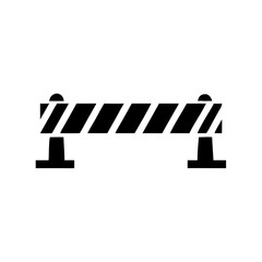 Concrete Barrier Icon Road Barrier Block Silhouette Vector Silhouette Flat Icon Design