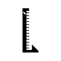 Measuring Ruler Icon Straight Ruler with Markings Vector Silhouette Flat Icon Design