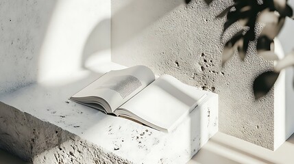 white open book on white surface