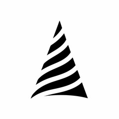 Traffic Cone Icon Cone Shape with Horizontal Stripes Vector Silhouette Flat Icon Design