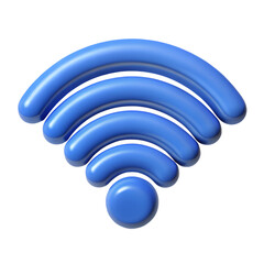 3D Wireless Internet Icon Graphic On White Background