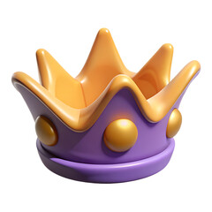 3D Royal Crown Icon Design On White Background