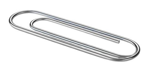 Close-up of a Shiny Metal Paperclip Office Supply Essentials