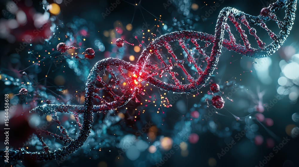 Aufkleber gene editing breakthrough technology future laboratory digital art sci-fi environment close-up innov