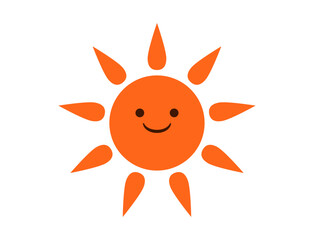 シンプルな笑う太陽のアイコンイラスト素材